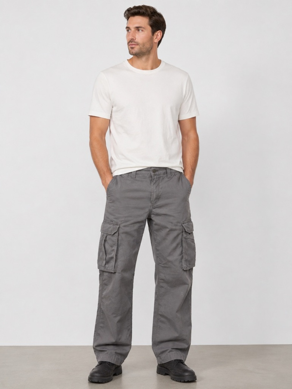 Carhartt Mens 33x30 Force Gray Cargo Pants Work Utility Relaxed Fit